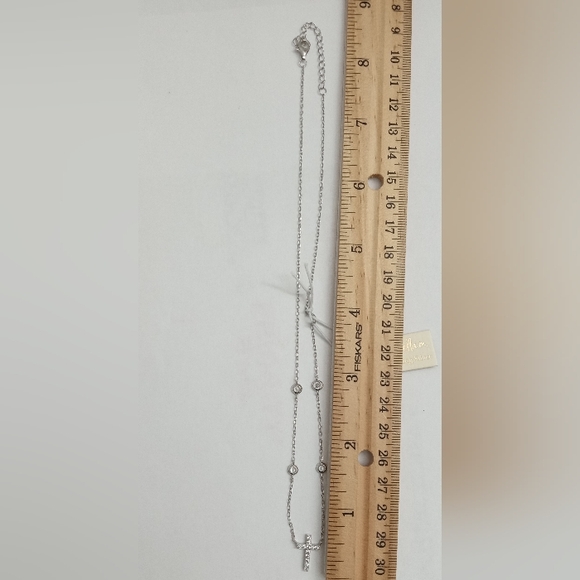 Isabella M. Sterling Silver & Bezel CZ Cross Necklace & Pendant Set - Picture 7 of 15